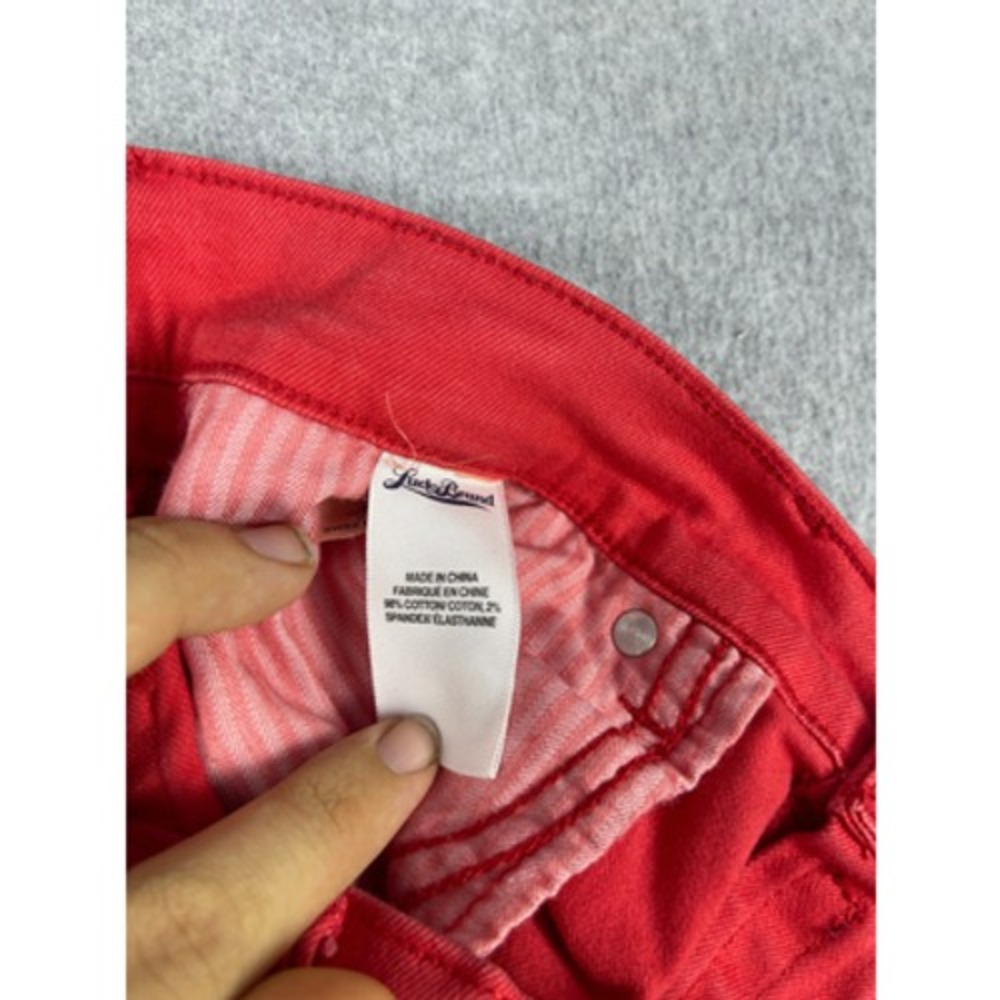 Lucky Brand Sweet 'N Crop Pants Women's 8 Red Logo Accents Tapered Leg Causal - Picture 7 of 11